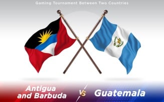 Antigua versus Guatemala Two Countries Flags - Illustration