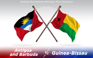 Antigua versus Guinea-Bissau Two Countries Flags - Illustration