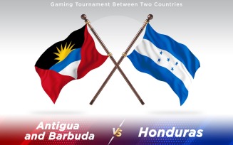Antigua versus Honduras Two Countries Flags - Illustration