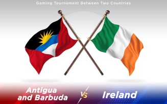 Antigua versus Ireland Two Countries Flags - Illustration