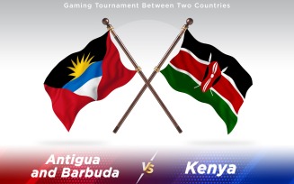 Antigua versus Kenya Two Countries Flags - Illustration