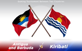 Antigua versus Kiribati Two Countries Flags - Illustration