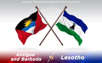 Antigua versus Lesotho Two Countries Flags - Illustration