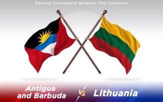 Antigua versus Lithuania Two Countries Flags - Illustration