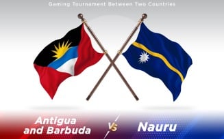 Antigua versus Nauru Two Countries Flags - Illustration