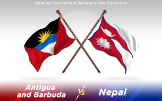 Antigua versus Nepal Two Countries Flags - Illustration
