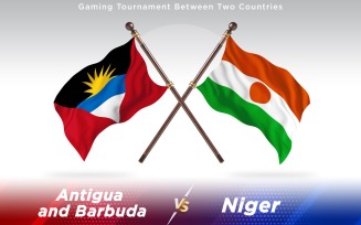 Antigua versus Niger Two Countries Flags - Illustration
