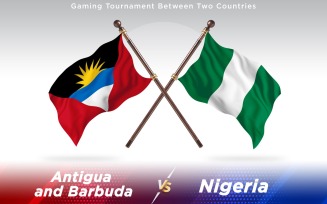 Antigua versus Nigeria Two Countries Flags - Illustration