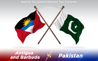 Antigua versus Pakistan Two Countries Flags - Illustration