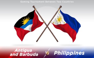 Antigua versus Philippines Two Countries Flags - Illustration