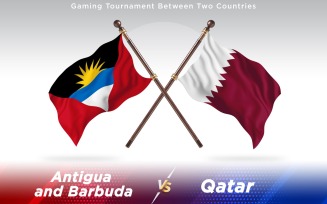 Antigua versus Qatar Two Countries Flags - Illustration