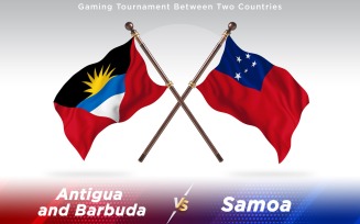 Antigua versus Samoa Two Countries Flags - Illustration