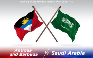 Antigua versus Saudi Arabia Two Countries Flags - Illustration