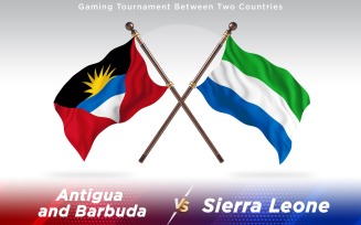 Antigua versus Sierra Leone Two Countries Flags - Illustration