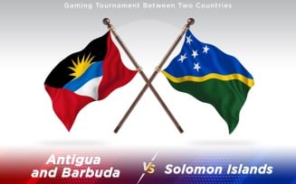 Antigua versus Solomon Islands Two Countries Flags - Illustration