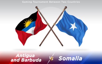 Antigua versus Somalia Two Countries Flags - Illustration