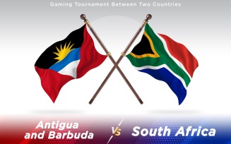 Antigua versus South Africa Two Countries Flags - Illustration