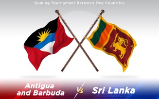 Antigua versus Sri Lanka Two Countries Flags - Illustration