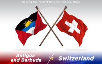 Antigua versus Switzerland Two Countries Flags - Illustration