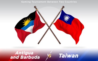 Antigua versus Taiwan Two Countries Flags - Illustration