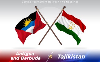 Antigua versus Tajikistan Two Countries Flags - Illustration