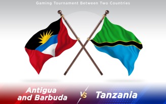 Antigua versus Tanzania Two Countries Flags - Illustration