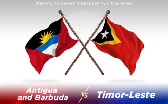 Antigua versus Timor-Leste Two Countries Flags - Illustration