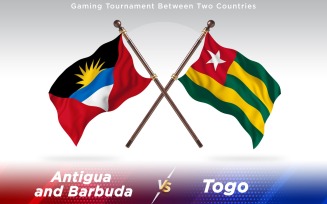 Antigua versus Togo Two Countries Flags - Illustration