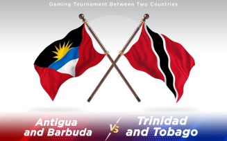 Antigua versus Trinidad and Tobago Two Countries Flags - Illustration