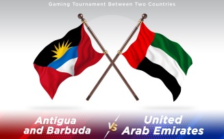Antigua versus United Arab Emirates Two Countries Flags - Illustration
