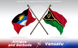 Antigua versus Vanuatu Two Countries Flags - Illustration