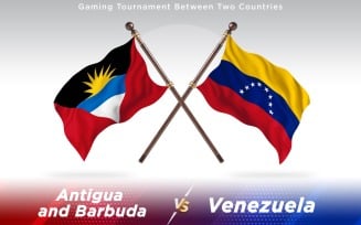 Antigua versus Venezuela Two Countries Flags - Illustration