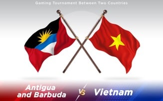 Antigua versus Vietnam Two Countries Flags - Illustration