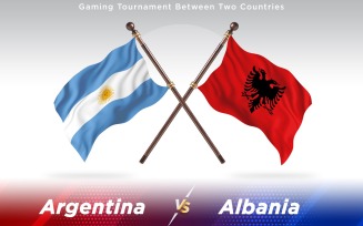 Argentina versus Albania Two Countries Flags - Illustration