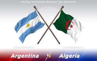 Argentina versus Algeria Two Countries Flags - Illustration