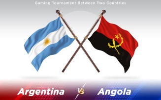 Argentina versus Angola Two Countries Flags - Illustration