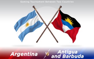 Argentina versus Antigua Two Countries Flags - Illustration