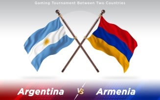 Argentina versus Armenia Two Countries Flags - Illustration