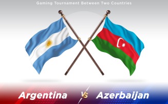 Argentina versus Azerbaijan Two Countries Flags - Illustration