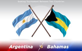 Argentina versus Bahamas Two Countries Flags - Illustration