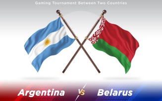 Argentina versus Belarus Two Countries Flags - Illustration