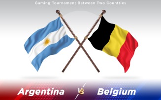 Argentina versus Belgium Two Countries Flags - Illustration