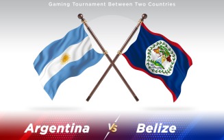 Argentina versus Belize Two Countries Flags - Illustration