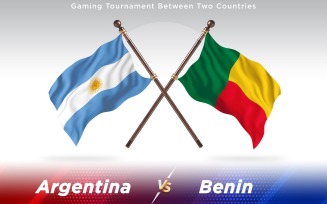 Argentina versus Benin Two Countries Flags - Illustration