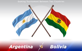 Argentina versus Bolivia Two Countries Flags - Illustration