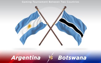 Argentina versus Botswana Two Countries Flags - Illustration