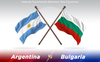 Argentina versus Bulgaria Two Countries Flags - Illustration