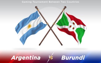 Argentina versus Burundi Two Countries Flags - Illustration