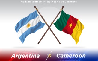 Argentina versus Cameroon Two Countries Flags - Illustration