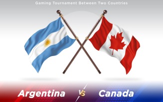 Argentina versus Canada Two Countries Flags - Illustration